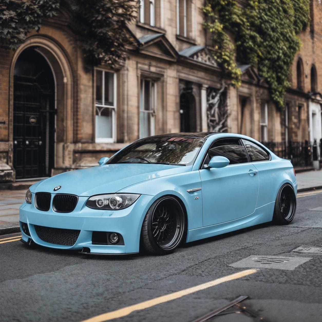 BMW in Glanz Mintblau, gerendert von Hyperlizer